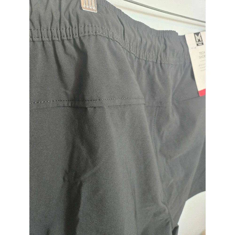 Members Mark Mens Tech Shorts Black XL UPF 30 Moisture Wicking Athletic Workout